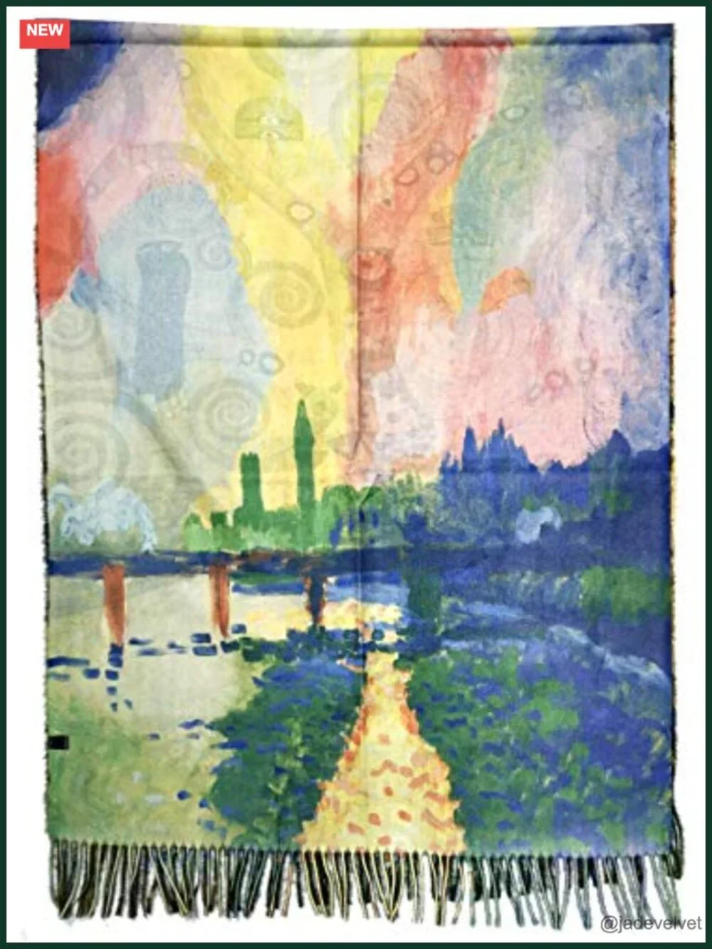 Super Soft Cashmere Feel Double Sided Reversible Art Shawl Scarf